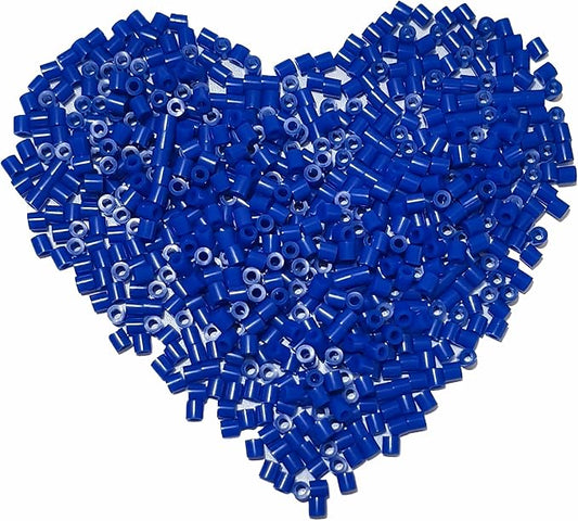 yowamho 3000pcs beads fuse beads - 5mm deep blue melting beads for crafts, hama beads bulk refill kit.