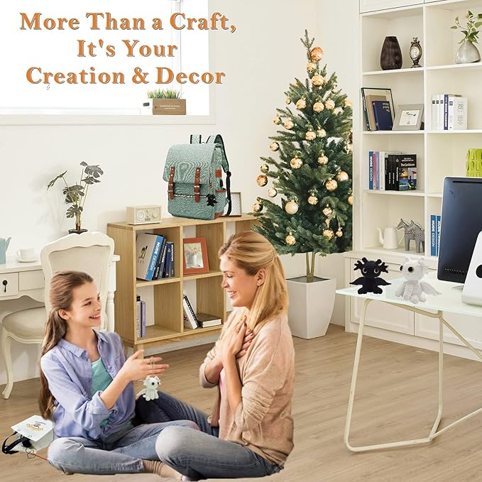 lunuafvy beginner crochet kit (9+ kids/adults) – 2 cute dragons, complete set, video guides, gift bag