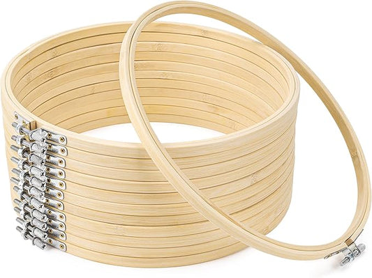 giemson embroidery hoop 10 inch 12 pieces large embroidery hoops bamboo circle cross stitch hoop for embroidery art craft sewing