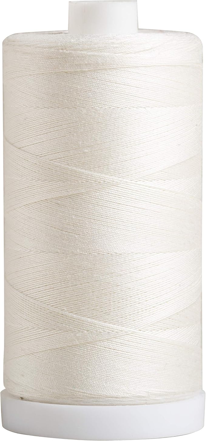 Connecting Threads Cream 100% Cotton Thread for Sewing, Quilting, and Crafting - 50-Weight - 1200 Yard Large Spool (Ivory)