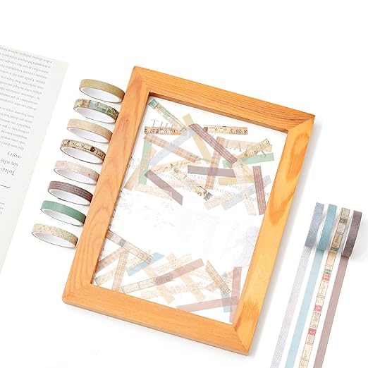 YUBX Vintage Washi Tape Set 20 Rolls Skinny Retro Decorative Antique Patterns Masking Tapes for Arts, DIY Crafts, Journals, Planners, Scrapbook, Wrapping (Vintage)