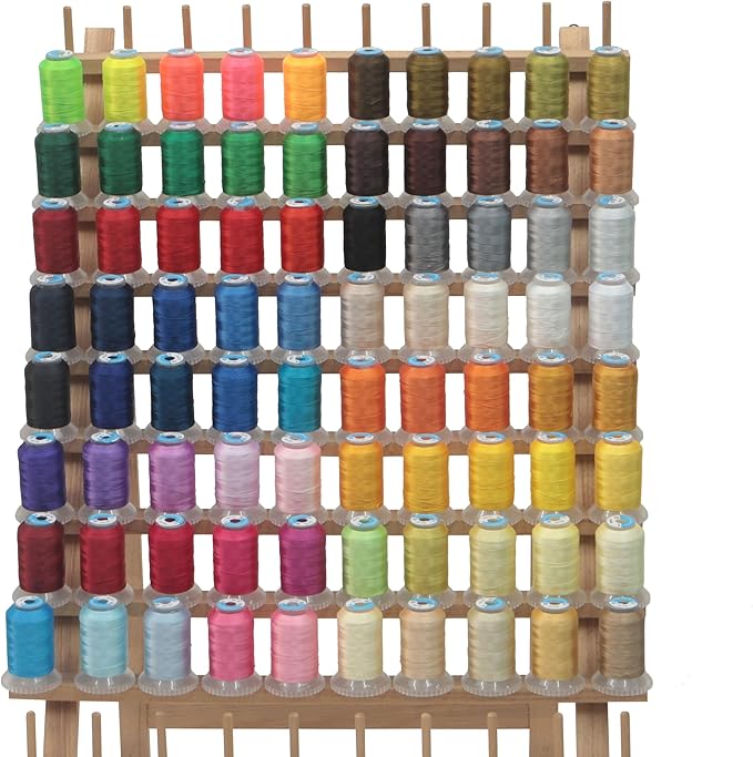 80 Colors High Tenacity Polyester Embroidery Machine Thread 40WT(120D/2) 500M Per Spool for Commercial and Domestic Embroidery Machine (80 Colors*500M)