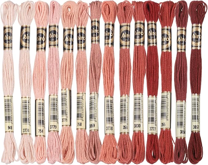 PATIKIL 14 Skeins Embroidery Floss, Polyester Embroidery Threads Bracelets String for Cross-Stitch Hand Embroidery, Multicolored Red