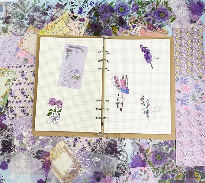 Scrapbooking Supplies Kit, Vintage Junk Journal Supplies Aesthetic Journaling Kit for Bullet Scrapbooking, Stationery, Planner, DIY Craft Journal Supplies for Teen Girls Adults Women, 354pcs