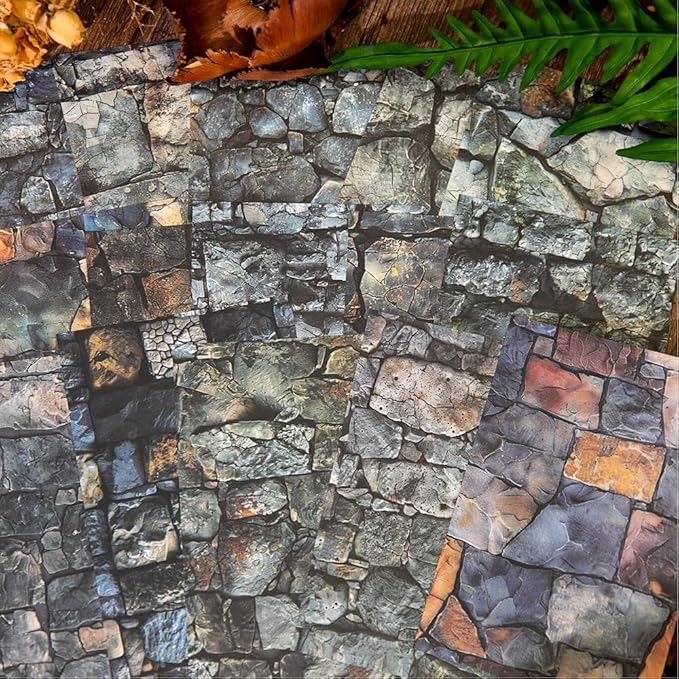 150 Sheets Rustic Textures Vintage Scrapbook Paper, 3.7x5.5 Inch, 5 Assorted Set Background Decorative Paper Ephemera for Junk Journaling Supplies, Scrapbooking, Collage