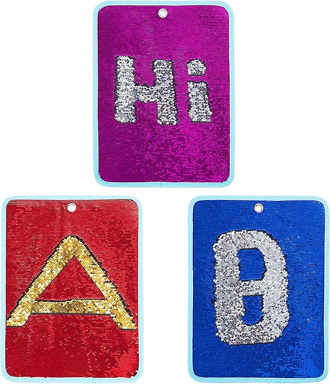 BALAPET 3 Packs Reversible Sequin Fabric Wall Panel for Kids, Sensory Wall Sequin Flip Fabric Mat Wall Hangings Decoration, Fun Toy for Early Learning and Play, 15.7” x 11.8”
