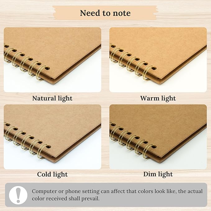 Polaroid Scrapbook Photo Album, 6.3"x6.3" DIY Scrapbook Album Hardcover Kraft Paper with 20 Sheets 40 Pages, Stylish Memory Book for Wedding, Anniervsary, Family, Travel, Khaki