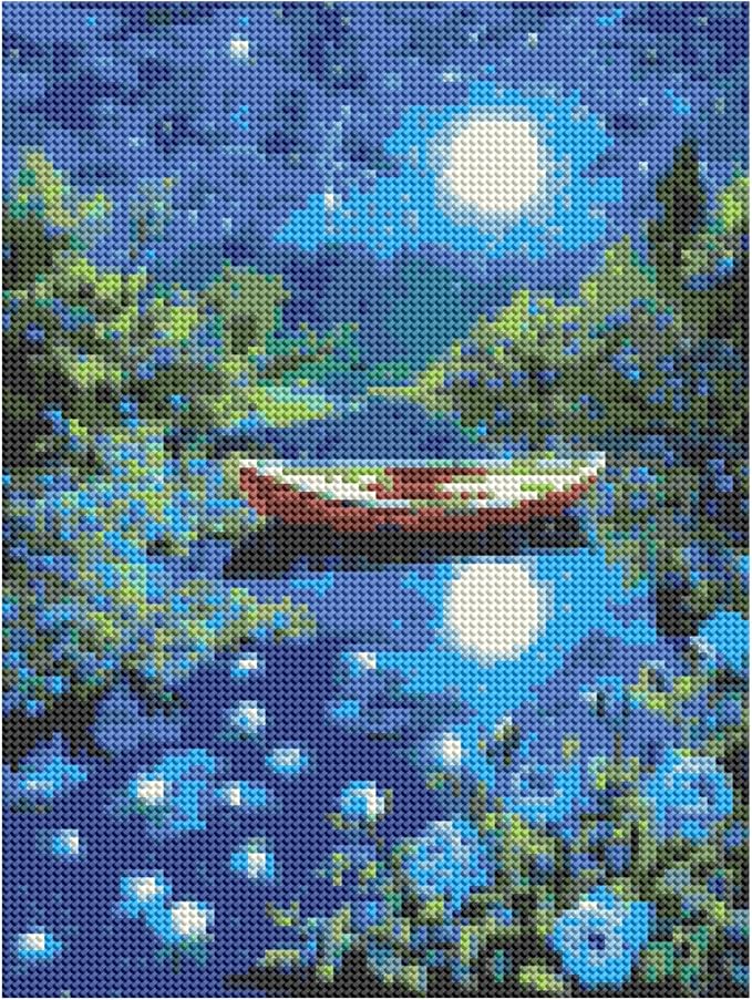 DOTZSO Landscape Diamond Painting Kits for Adults, Easy DIY 5D Round Full Drill Diamond Art kit Diamond Dot Crystal Gem Art and Craft for Beginners Home Wall Decor 12x16 Inches
