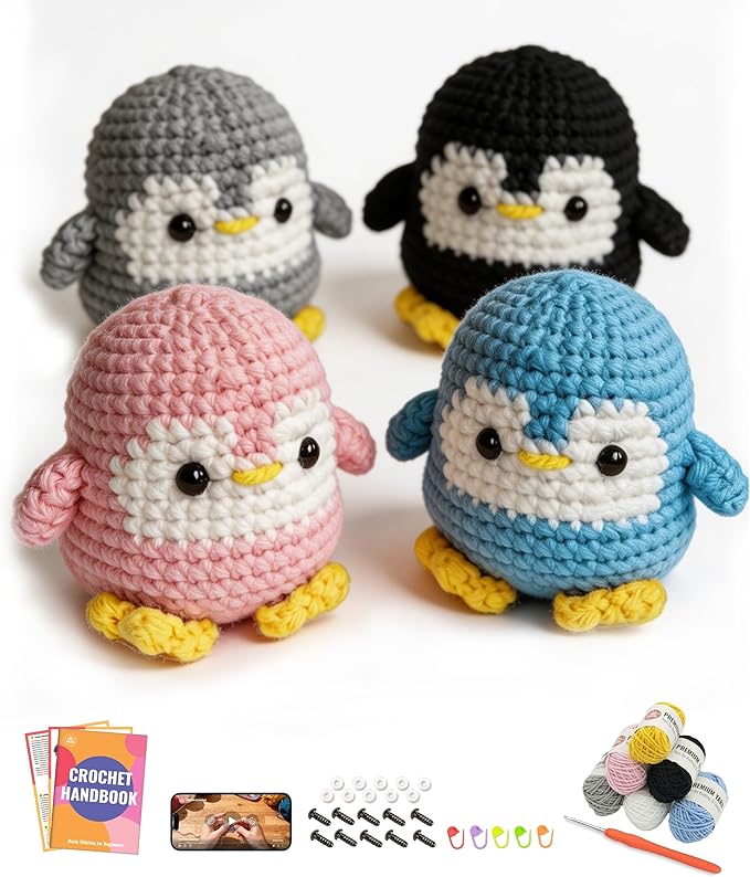 PAITIN Crochet Kit for Beginners – DIY Crochet Craft Project, Easy Handmade Yarn Art Kit for Adults with Step-by-Step Video Tutorial