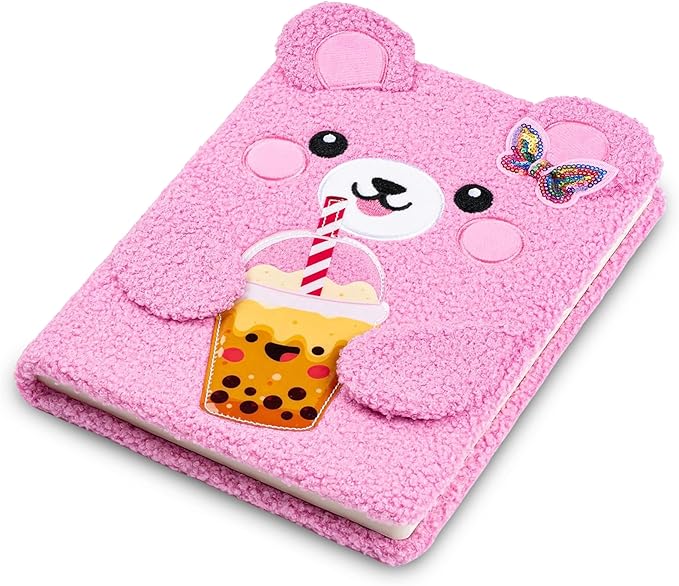votum fuzzy sketch book: personalized artist sketchbook: sketching, drawing and creative doodling. notebook and sketchbook to draw and journal (pink bear)