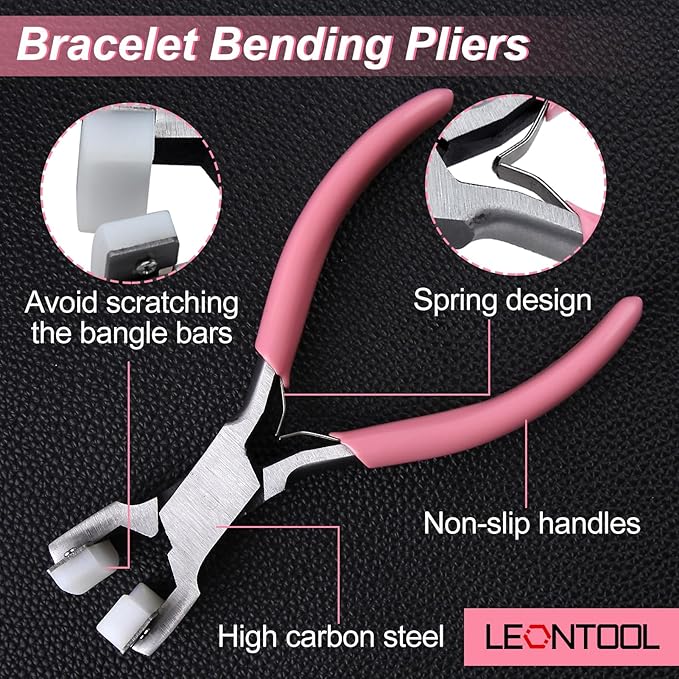Bracelet Bending Pliers Kit with 9 Aluminum Blanks, Bracelet Bender for Making Cuffs, Metal Stamping