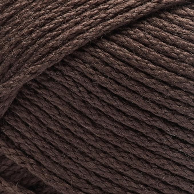 Caron All Day Cotton Yarn - 100g/3.5oz - 100% Mercerized Cotton - 173 Yards Bundle with Bella's Crafts Stitch Markers (Coffee Bean)