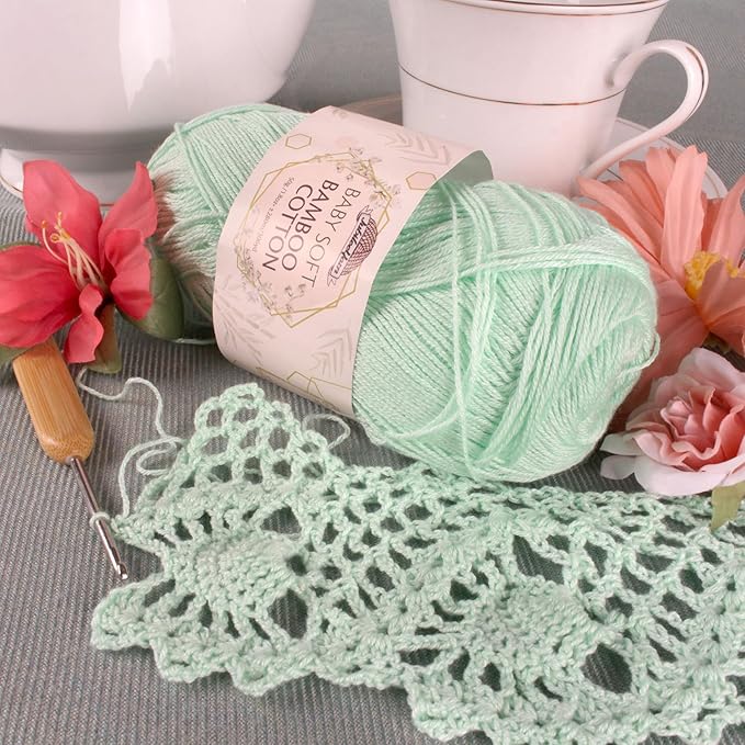 JubileeYarn Baby Soft Bamboo Cotton Yarn - 50g/Skein - COHO Salmon - 4 Skeins