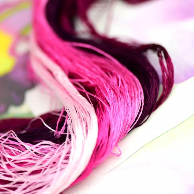 Mulberry Silk Floss Embroidery Thread Floss-Cross Stitch Threads China Silk Woven Jewelry Threads DIY Sewing Kits (25)