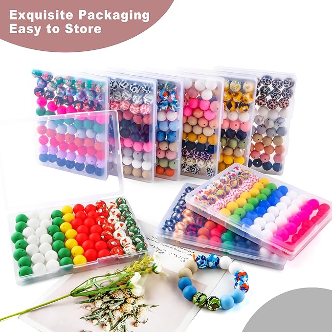 70Pcs Print Silicone Beads for Keychain Making,Round 15mm Silicone Beads for Pens, Necklace and Bracelets Making（Classic Leopard）