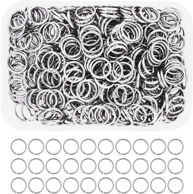 Mandala Crafts Assorted Stainless Steel Jump Rings Jewelry Findings Metal O Rings for Jewelry Making Supplies - 400 Small Open Jump Rings Kit for Necklace Earring