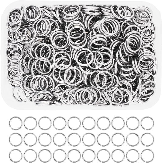 Mandala Crafts Assorted Stainless Steel Jump Rings Jewelry Findings Metal O Rings for Jewelry Making Supplies - 400 Small Open Jump Rings Kit for Necklace Earring