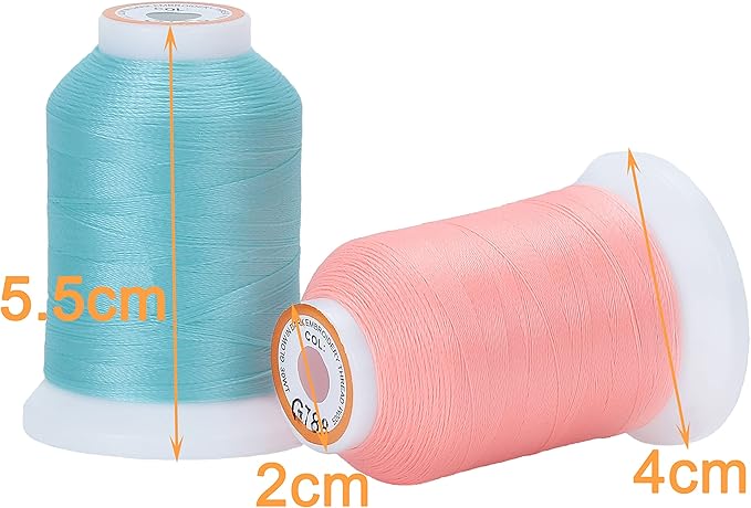 New brothread 8 Colors Luminary Glow in the Dark Embroidery Machine Thread Kit 30WT 500M(550Y) Each Spool for Embroidery, Quilting, Sewing