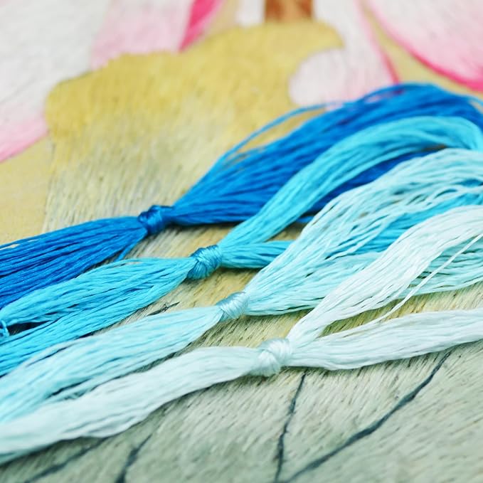 4 Skeins Mulberry Silk Floss Embroidery Thread Floss-Cross Stitch Threads China Silk Woven Jewelry Threads DIY Sewing Kits (15)