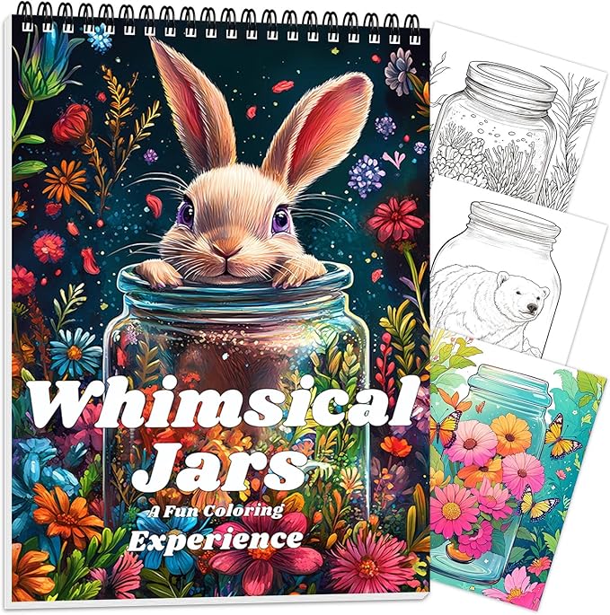 Adult Coloring Book Spiral Bound, Mindfulness Coloring Book for Women Relaxation, Thick Paper One Sided Design, Gift for Adult to Relax and Relieve Anxiety-Magic Wishing