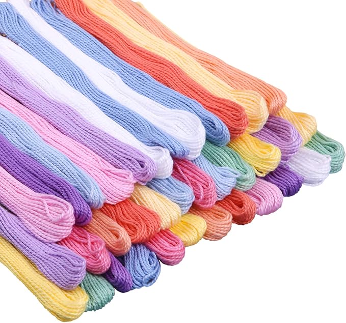 Crafts Floss, Cross Stitch Threads, Friendship Bracelets Floss, Cotton Thread Cross-Stitch Thread for Cross Stitching, Embroidery, DIY Bracelets, Friendship Bracelets Floss Craft Projects
