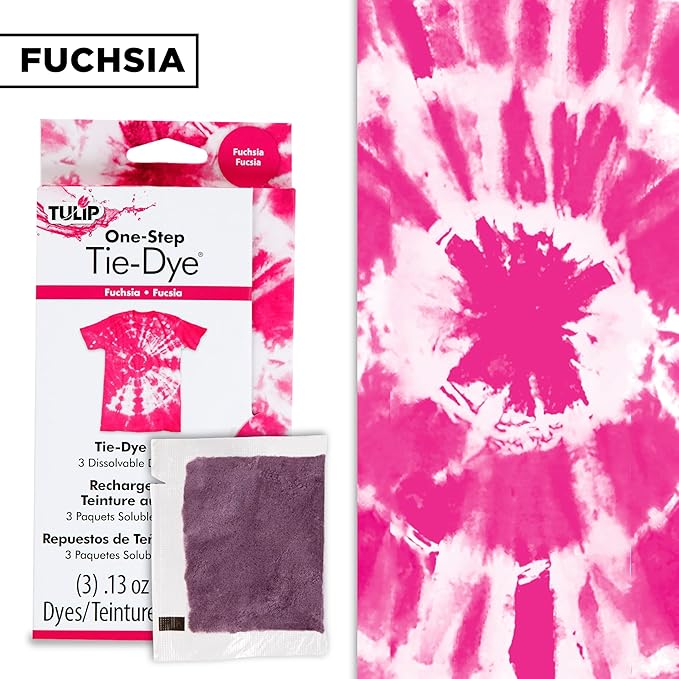 Tulip One-Step Tie-Dye Kit Dye Refill Packs, Fuchsia