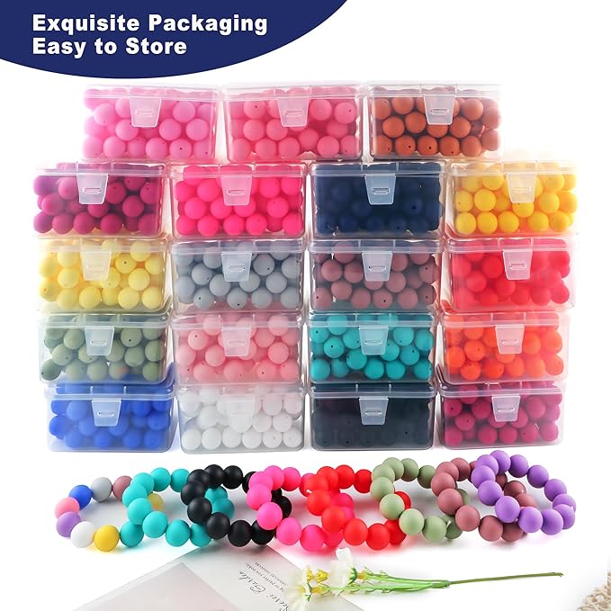 65Pcs 19mm Silicone Beads for Keychain Making Bracelet Necklace, Bulk Round Silicone Beads for Pens(Navy Blue)