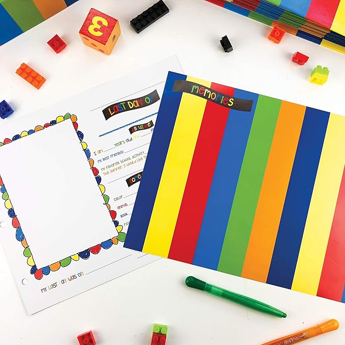 Denise Albright School Memory Scrapbook Refill Extra Pages Kits (Two Grades) for First & Last Day of School for Class Keeper® Memory Keepsake Book for Girls and Boys
