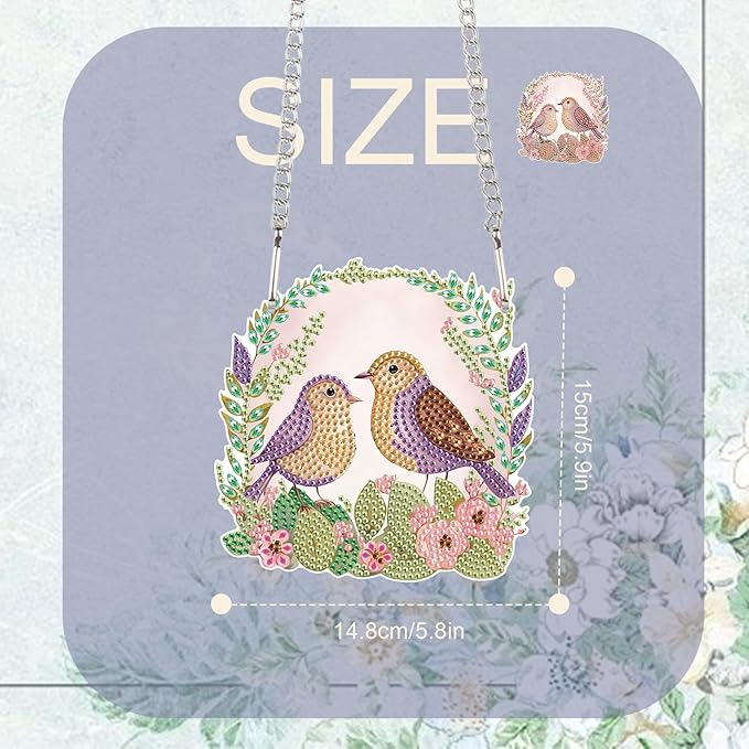 TDFERAN Diamond Painting Pendant Easter DIY Diamond Art Decoration Kit Window Pendant, Gem Art Wall Home Window Decoration Adult Digital Painting Women Crafts Hobby