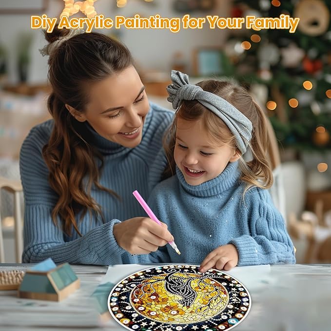 MOGTAA Hanging Diamond Art Painting Pendant Kits, 5D Black Cat Diamond Art Kits for Adults, DIY Animal Diamond Painting Kits Special Crystal Gem Art for Home Decor