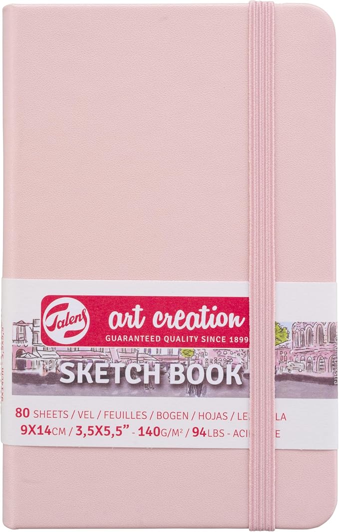talens japan t9314-011m 441726 royal art creation sketchbook, drawing notebook, 3.5 x 5.5 inches (9 x 14 cm), pastel pink