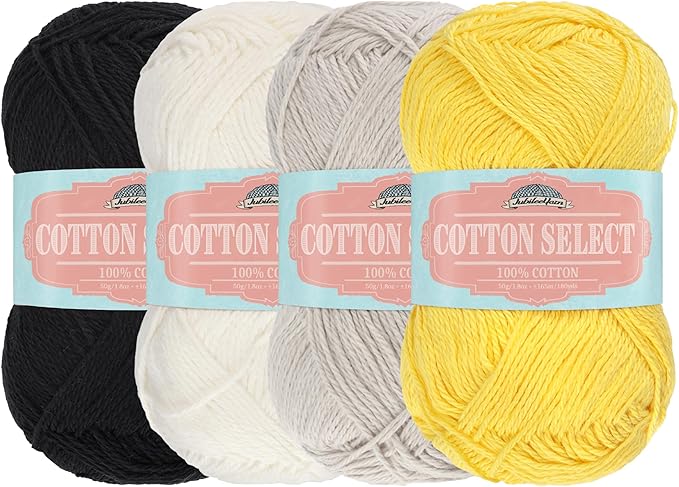 JubileeYarn Cotton Select Yarn - 50g/Skein Sport Weight - Inspiration Assortment 86-4 Skeins