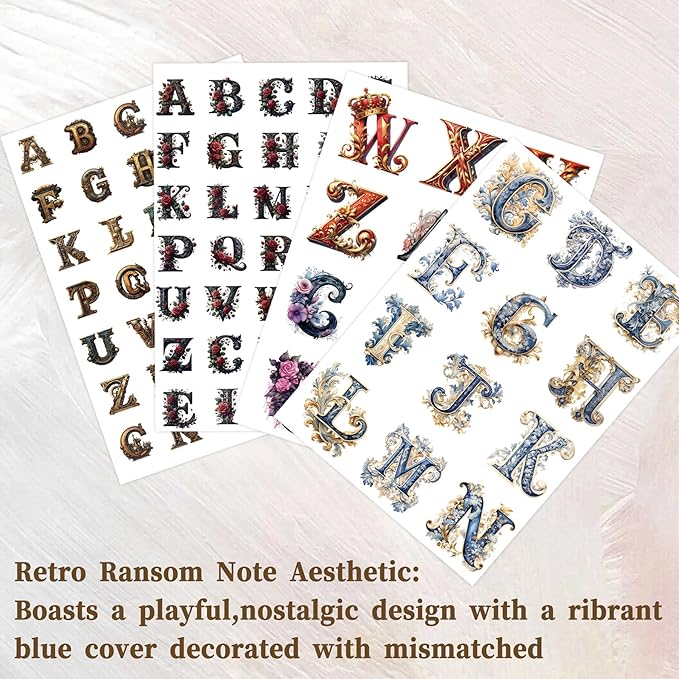 50 Sheets Alphabet & Number Letter Stickers for Scrapbooking, Journaling & DIY Crafts, Vinyl Adhesive Sticker Letters for Scrapbook Supplies, Journals, Planners & Decorative Projects
