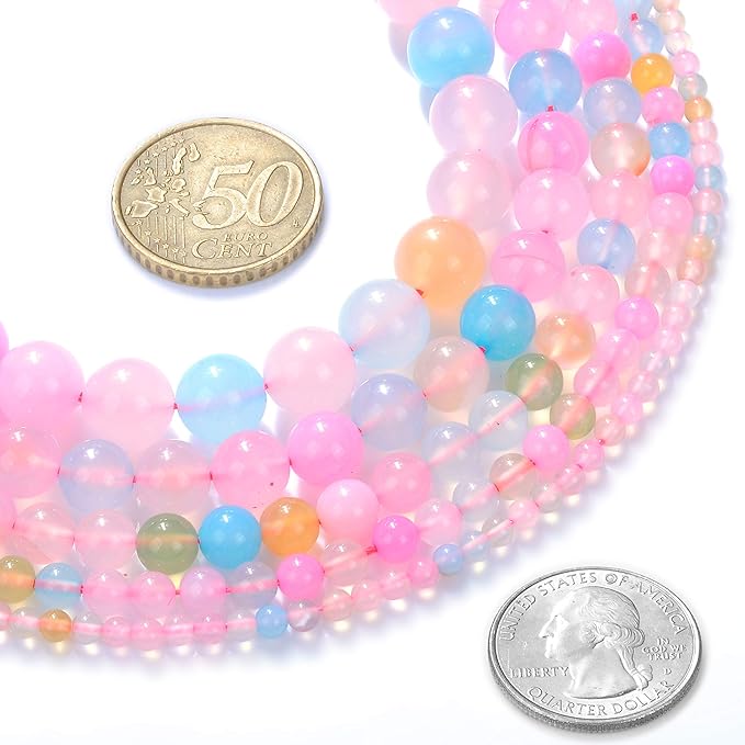 10mm Natural Morgan Agate Gemstone Round Loose Beads Crystal Stone Bracelet Necklace Accessories Crafts for Jewelry Making DIY,1 Strand 15"