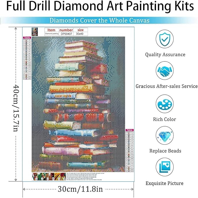 ARPADAMO Diamond Art Kits for Adults,5D Book Diamond Painting DIY Flower Diamond Art Diamond Painting Kits for Adult,Round Full Drill Diamonds, Diamond Art Kits for Home Decor-12x16inch