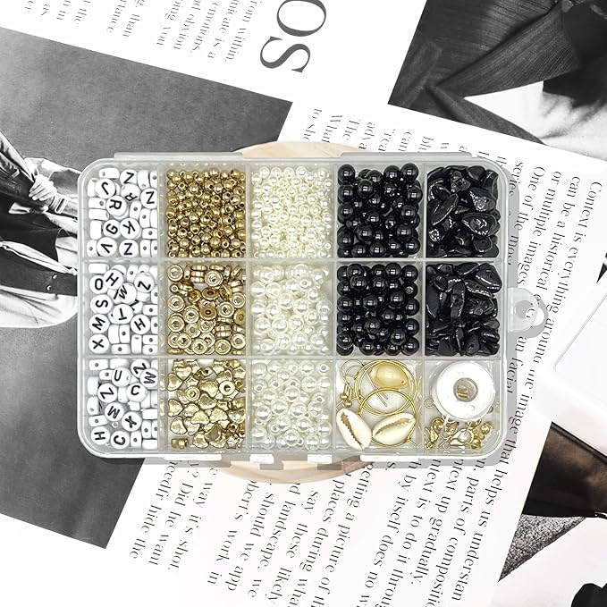 Basigeese Jewelry Making Supplies Kit Natural Stone Beads Irregular Gemstone Beading with for DIY Craft Bracelet Necklace Earrings for Adults (Obsidian)