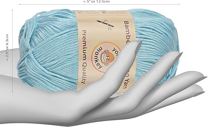 10-Pack of Yonkey Monkey 500 Grams Yarn - 70% Rayon derived from Bamboo, 30% Cotton - Imported - Shallow Lake 9018