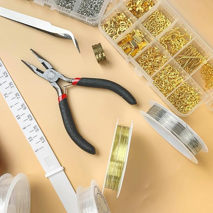 Jewelry Making Supplies Kit for Adults, Jewelry Repair Kit with Pliers, Findings and Beading Wires for Jewelry Repair Making and Beading