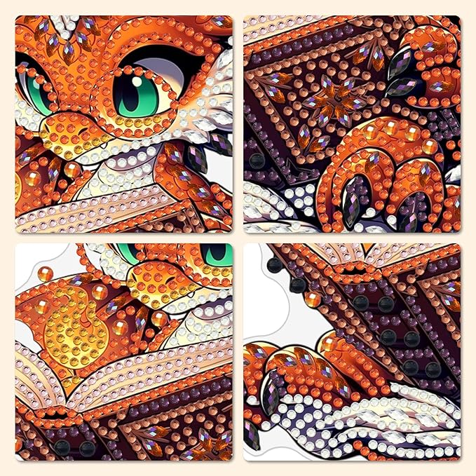 MXJSUA Dragon Reading Book Diamond Painting Art Window Suncatchers, Diamond Art Kits for Adults Hanging Ornaments with Chain, 5D Special Shape Crystal Diamond Pendant Accessories for Decor Gift