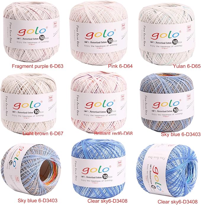 golo Crochet Thread Yarns for Begingers Size10 Navy Blue Yarn 357