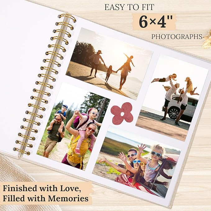 Scrapbook Photo Album Linen Cover, 12 x 12 Inch Hardcover Kraft White Pages Memory Book, for Travel Wedding Guest Book Christmas Baby Shower (40 Sheets/ 80 Pages,Black)