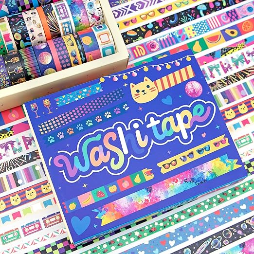 Gold Foil Washi Tape Set - 42 Rolls Decorative Masking Tape for Crafts Supplies, Scrapbooking, Bullet Journal, Party Decoration, DIY Arts & Crafts, Planner
