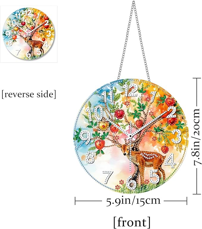 Pavemlo Hanging Diamond Art Kits for Adults Deer – 8x8 Inch Double-Sided Acrylic Board DIY Crystal Diamond Suncatcher Pendant, Sparkling Home Wall or Window Decoration Handmade Gifts
