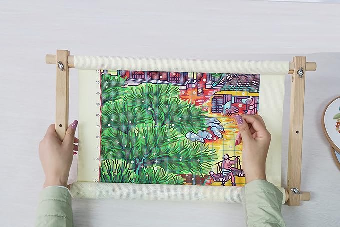 Beech Wood Tapestry Scroll Embroidery Frames, Needlepoint Cross Stitch Holder, Quilting Frames, Needlepoint Holder, Stitching Frame for Sewing, Cross Stitch, Embroidery Projects