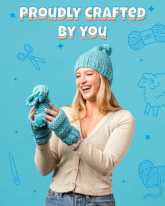 Complete Knitting Kit for Beginners - Learn to Knit Kit with Knitting Accessories Like Thick Beginner Yarn, Bamboo Needles for Beginners & More - Includes Video Tutorials & Written Guide