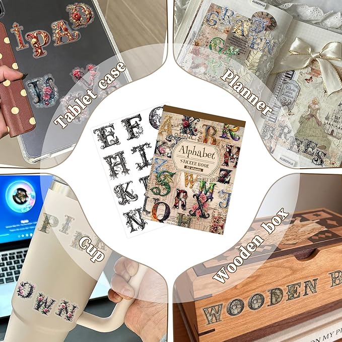 50 Sheets Alphabet & Number Letter Stickers for Scrapbooking, Journaling & DIY Crafts, Vinyl Adhesive Sticker Letters for Scrapbook Supplies, Journals, Planners & Decorative Projects