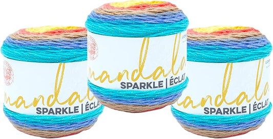 (3 Pack) Lion Brand Yarn Mandala Sparkle Yarn, Hercules