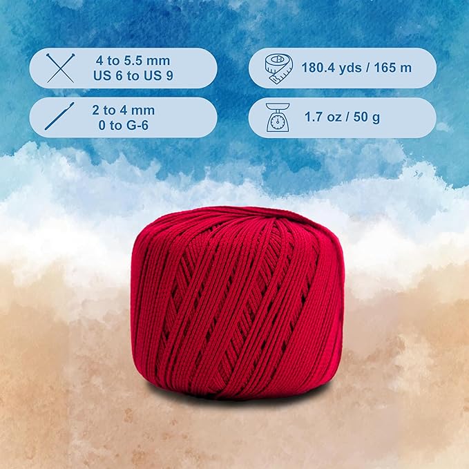 CIRCULO Seaside Yarn, Perfect for Beachwear, Bikinis & Cover-Ups, Quick-Drying & Lightweight, Fingering Weight, 100% Polyamide, 180.4 yds, 50g (6112 - Marsala)