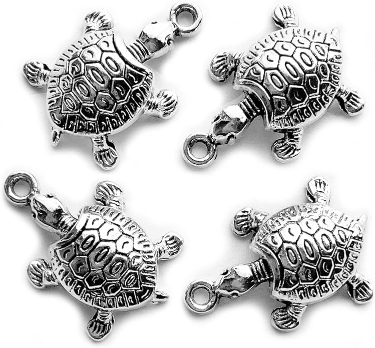 Heather's cf Silver Sea Charms – Antique Pendants, Non-Tarnish, Lead-Free & Nickel-Free, Bulk Ocean Animal Charms for DIY Jewelry, Bracelets, Necklaces, Earrings, Beach Craft Supplies (Sea Animals)