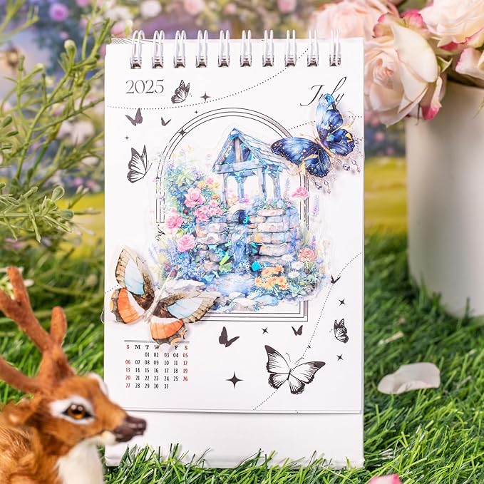 60Pcs The Well of Wishes Series PET Scrapbook Stickers, Flowers Bloom Story Stickers Kit for Scrapbooking, Junk Journal Ephemera, DIY Crafts Waterproof Journaling Supplies